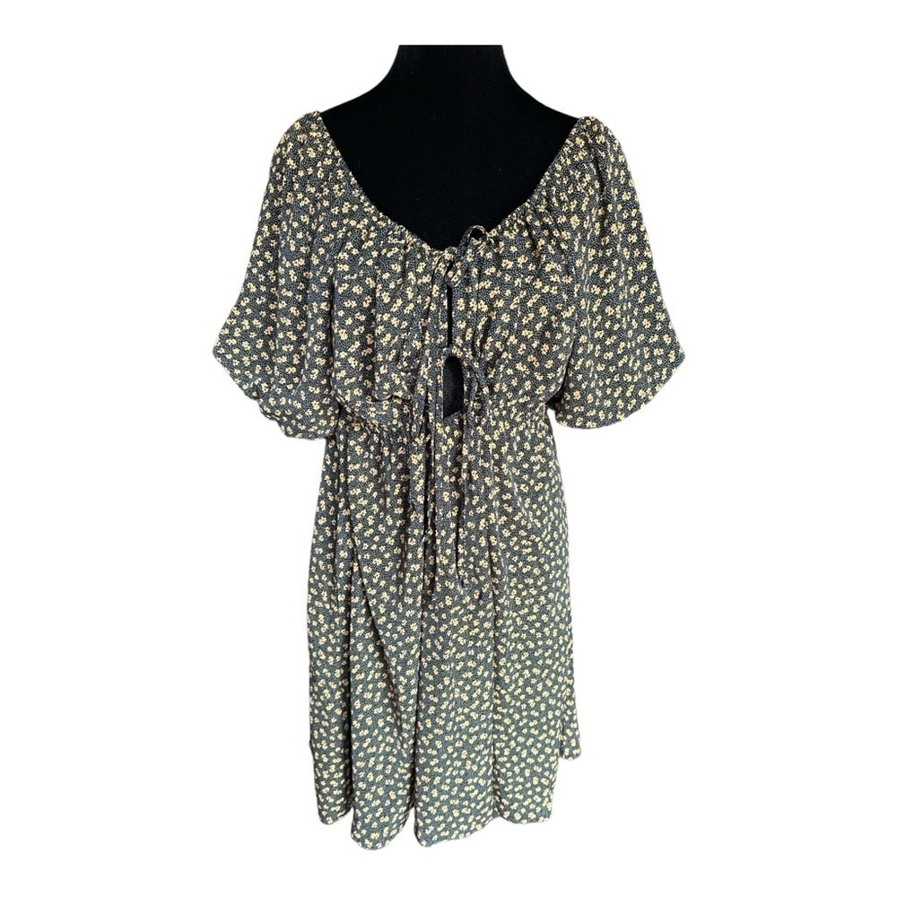 Baevely Floral Dress Double Keyhole Off Should Knee Length Spring Size Large